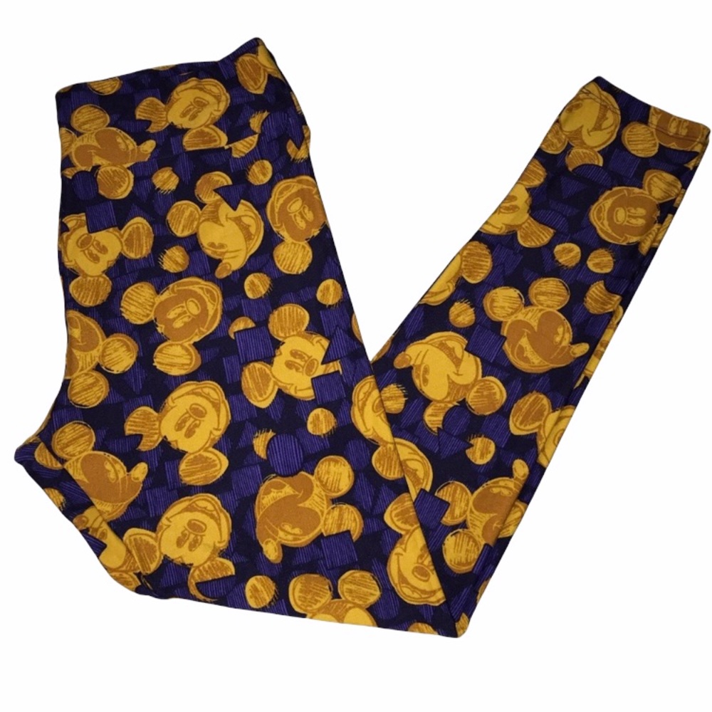 LuLaRoe TC Disney Mickey Mouse Blue/Gold Leggings
